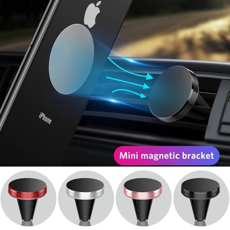 Phone Accessories Useful - 車載用マグネット式携帯電話ホルダー、iPhone 14、13、Samsung対応、車内エアコン吹き出し口取り付け型モバイル携帯電話ホルダースタンド