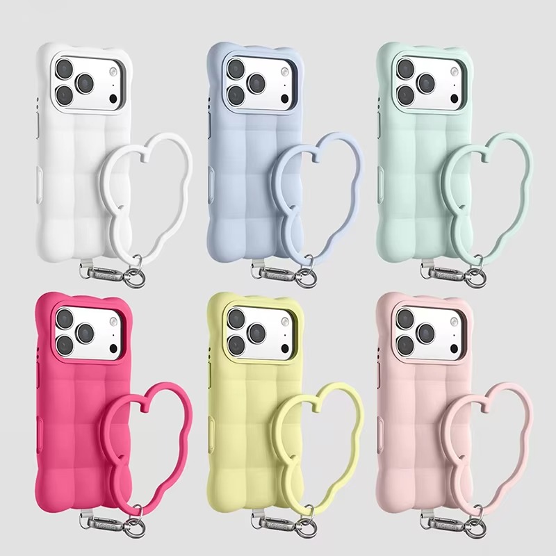 クリエイティブで可愛らしい3D雲模様の格子柄iPhoneケー - Phone Accessories Charms のレビューと価格