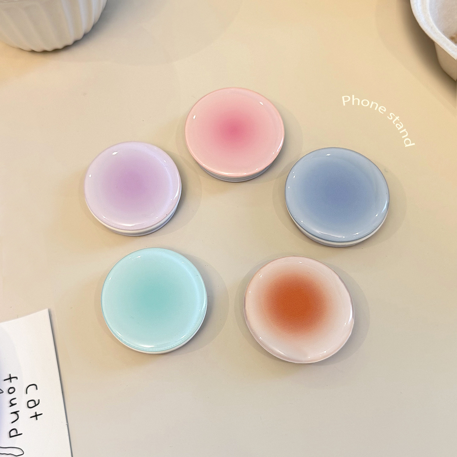 インスタ映え グラデーション スマホグリップホルダー 背面粘 - Phone Accessories Useful のレビューと価格