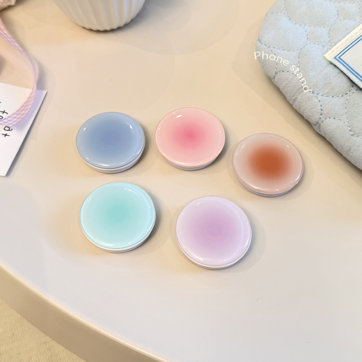 インスタ映え グラデーション スマホグリップホルダー 背面粘 - Phone Accessories Useful のレビューと価格