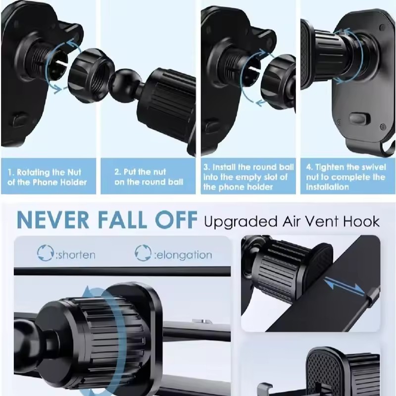 ユニバーサルカーフックベースフォンホルダー 重力式モバイルス - Phone Accessories Holder Car のレビューと価格
